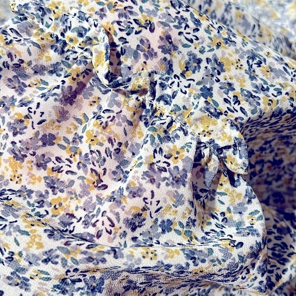 Bohme floral chiffon tiered boho dress sz L fully lined - Picture 13 of 15